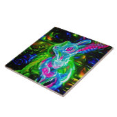 Psychedelic Rabbit Dragon in Neon Fantasy タイル (側面)