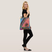 Psychedelic Rainbow Forest and Stars Tote Bag トートバッグ (モデル)