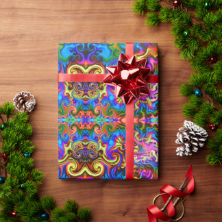 Psychedelic Rainbow Neon Wrapping Paper ラッピングペーパー