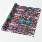 Psychedelic Rainbow Neon Wrapping Paper ラッピングペーパー (アンロールド)