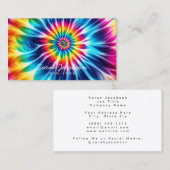 Psychedelic Rainbow Retro TIe-Dye 名刺 (正面/裏面)