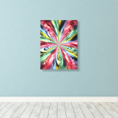 Psychedelic Rainbow Spiral Fractal Art キャンバスプリント (インサイチュ (ウッドフロア))