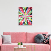 Psychedelic Rainbow Spiral Fractal Art キャンバスプリント (インサイチュ (リビング))
