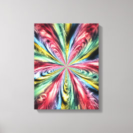 Psychedelic Rainbow Spiral Fractal Art キャンバスプリント