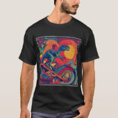 Psychedelic Raptor Skater Tシャツ (正面)