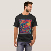 Psychedelic Raptor Skater Tシャツ (正面フル)