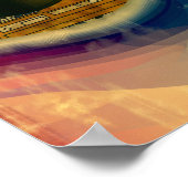 Psychedelic Record Player Art ポスター (角)