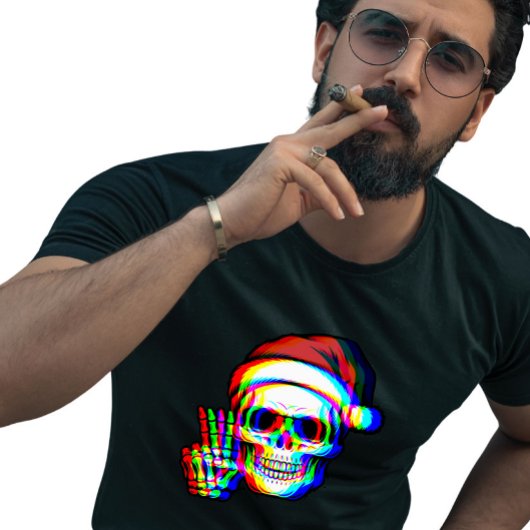 Psychedelic RGB Illusional Trippy Santa Christmas Tシャツ