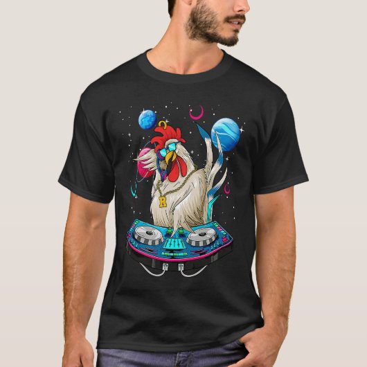 Psychedelic Rooster DJ EDM Raver Trance Music Fest Tシャツ (正面)