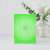 Psychedelic Sacred Geometry Heart Chakra Design ポストカード (スタンド正面)