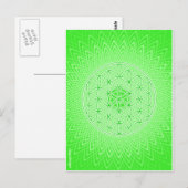 Psychedelic Sacred Geometry Heart Chakra Design ポストカード (正面/裏面)