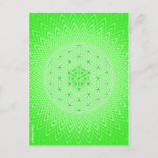 Psychedelic Sacred Geometry Heart Chakra Design ポストカード