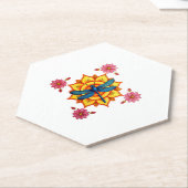 Psychedelic Sacred Geometry Mandala Insect Nature ペーパーコースター (アングル)