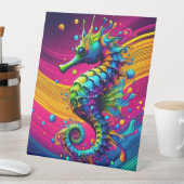Psychedelic Seahorse Canvas – Vibrant Ocean Wall A 台座サイン (インサイチュ)