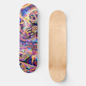 Psychedelic Skull Mirror Skateboard Deck スケートボード (正面)