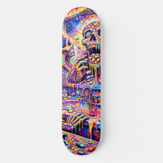 Psychedelic Skull Mirror Skateboard Deck スケートボード