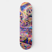 Psychedelic Skull Mirror Skateboard Deck スケートボード (正面)