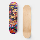 Psychedelic Skull Snake Skateboard Deck スケートボード (正面)