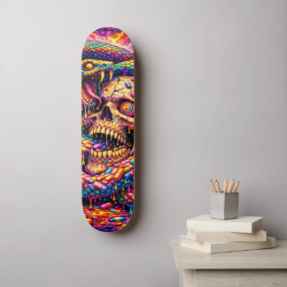 Psychedelic Skull Snake Skateboard Deck スケートボード