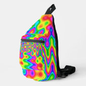 Psychedelic Sling Backpack with Neon Swirl Pattern スリングバッグ (右コーナー)