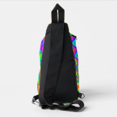 Psychedelic Sling Backpack with Neon Swirl Pattern スリングバッグ (裏面)