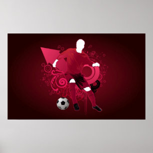 Psychedelic Soccer Player Poster ポスター