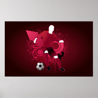 Psychedelic Soccer Player Poster ポスター