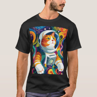Psychedelic Space Cat Astronaut – Trippy Cosmic Ar Tシャツ