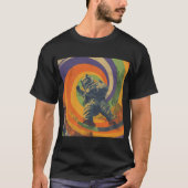 Psychedelic Space Cat – Trippy Astronaut Poster Tシャツ (正面)