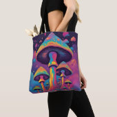 Psychedelic Spirit Shroom Garden Tote Bag トートバッグ (クローズアップ)