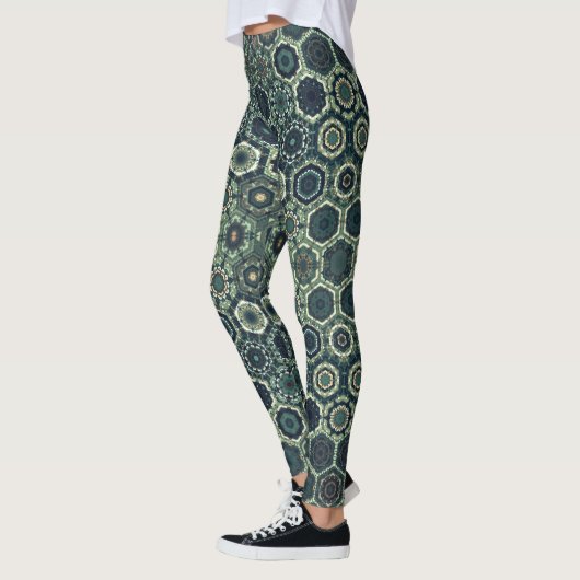 psychedelic style leggings yoga activewear レギンス (左)