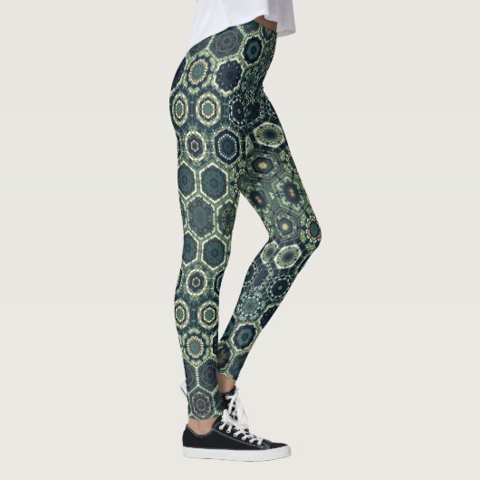 psychedelic style leggings yoga activewear レギンス (右)