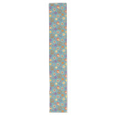 Psychedelic Table Runner Retro Pastel Mood ロングテーブルランナー (正面)