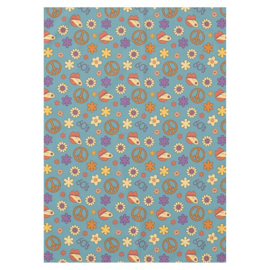 Psychedelic Tablecloth Retro Pastel Mood Piece テーブルクロス (正面)