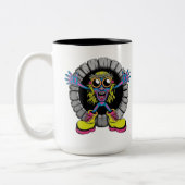 Psychedelic Thorn Crown Monster ツートーンマグカップ (左)