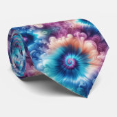 Psychedelic Tie-Dye Pattern ネクタイ (ロール)