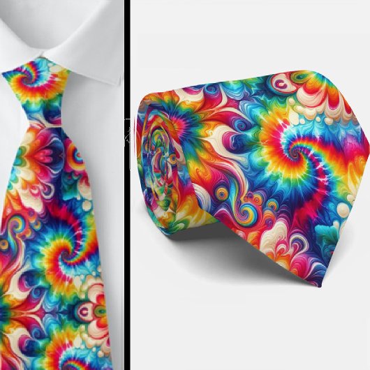 Psychedelic Tie-Dye Pattern ネクタイ