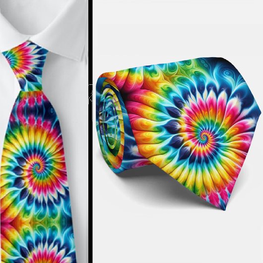 Psychedelic Tie-Dye Pattern ネクタイ