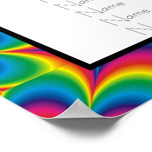 Psychedelic Tie Dye Seating Chart ポスター (角)