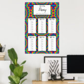 Psychedelic Tie Dye Seating Chart ポスター (ホームオフィス)