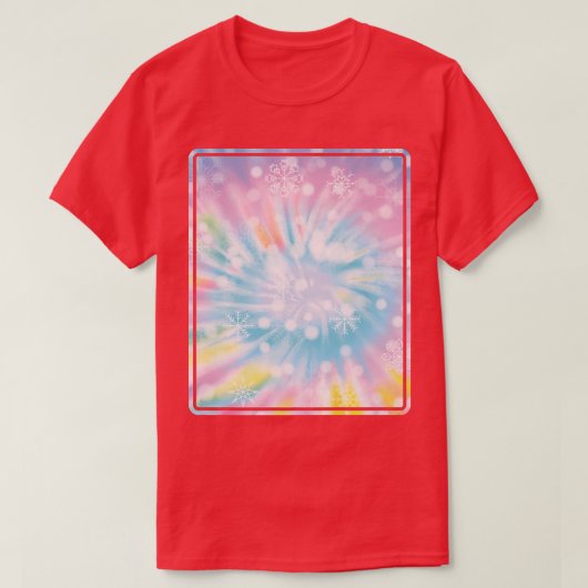 Psychedelic Tie Dye Snow Indie Aesthetic Hippi Tシャツ (デザイン正面)