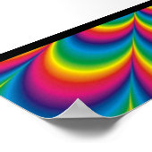 Psychedelic Tie Dye Unplugged Wedding Sign ポスター (角)