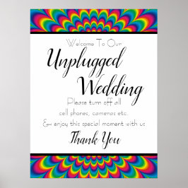 Psychedelic Tie Dye Unplugged Wedding Sign ポスター