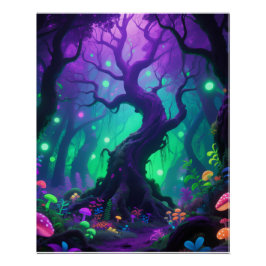 Psychedelic tree poster ポスター