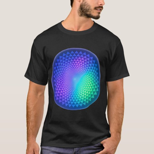 Psychedelic Triangle Mandala Scales Tシャツ (正面)