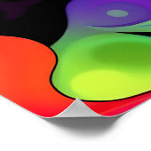 Psychedelic Vibrant Colorful Retro Mushrooms ポスター (角)