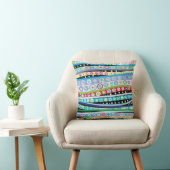 Psychedelic  Wave Pattern** Throw Pillow クッション (椅子)