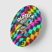 Psychedelic Waves Optical Illusion Clock ラウンド壁時計 (傾斜)