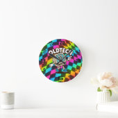 Psychedelic Waves Optical Illusion Clock ラウンド壁時計 (ホーム)