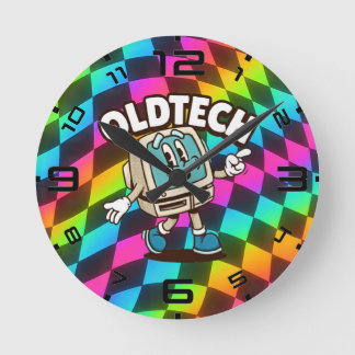 Psychedelic Waves Optical Illusion Clock ラウンド壁時計